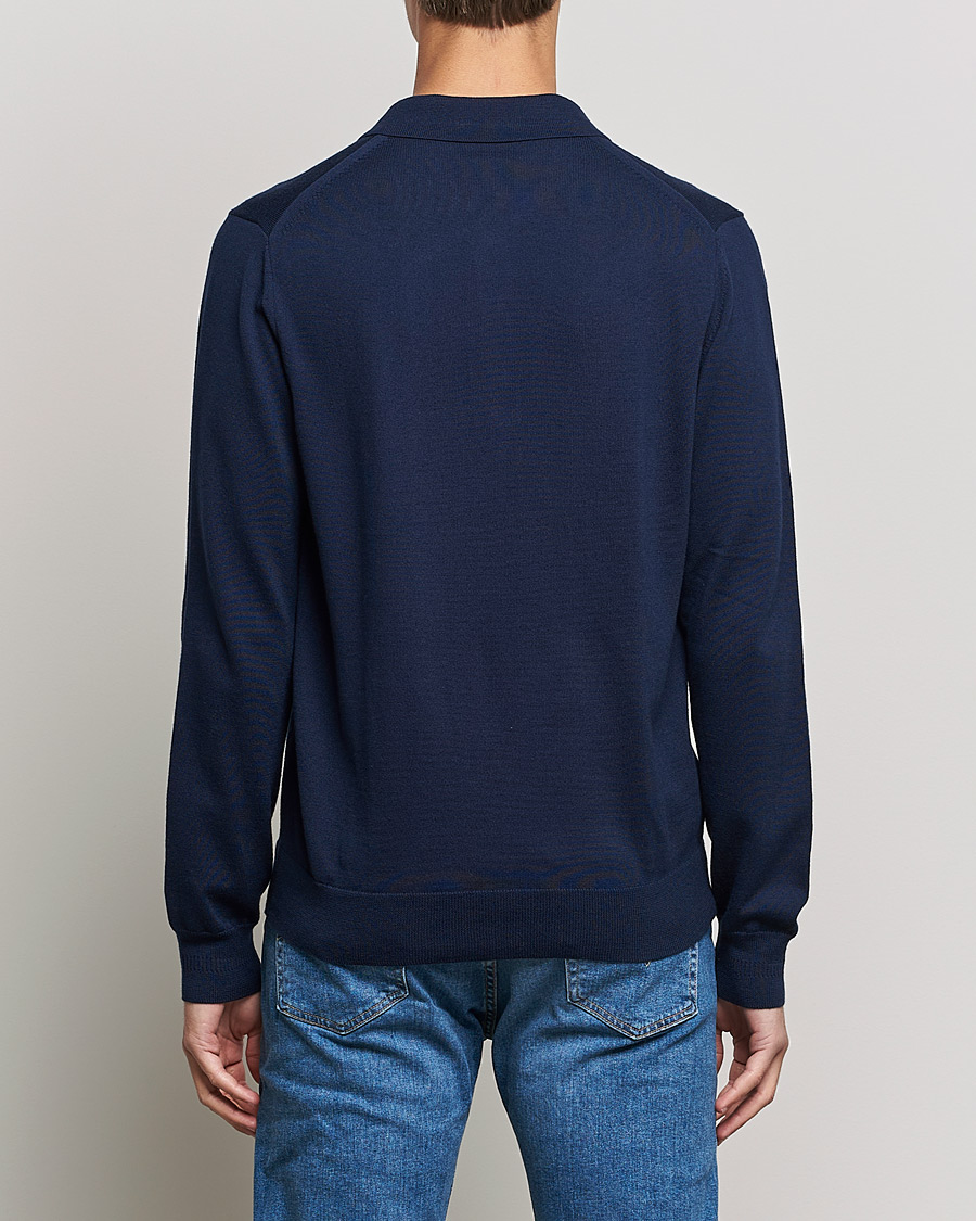 Men | Sweaters & Knitwear | Fred Perry | Long Sleeve Knitted Shirt Navy