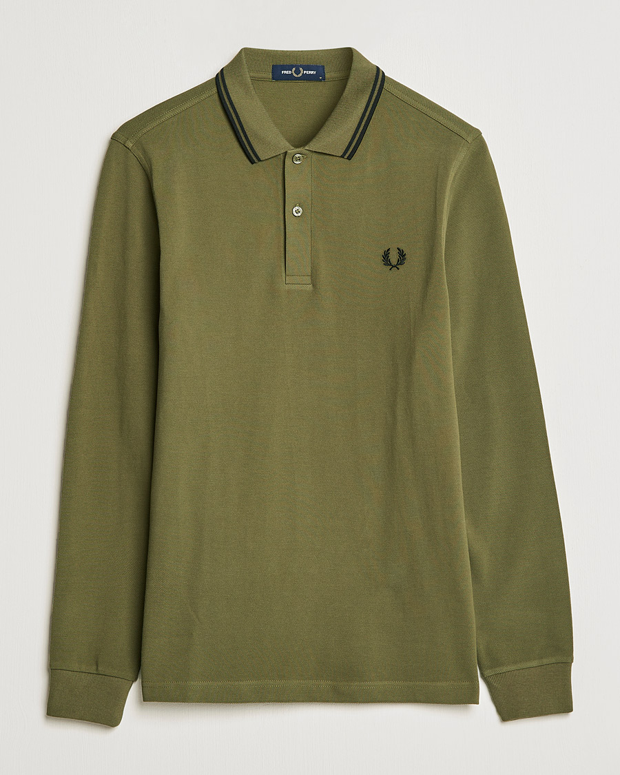 Men | Sweaters & Knitwear | Fred Perry | Long Sleeve Twin Tipped Shirt Uniform Green