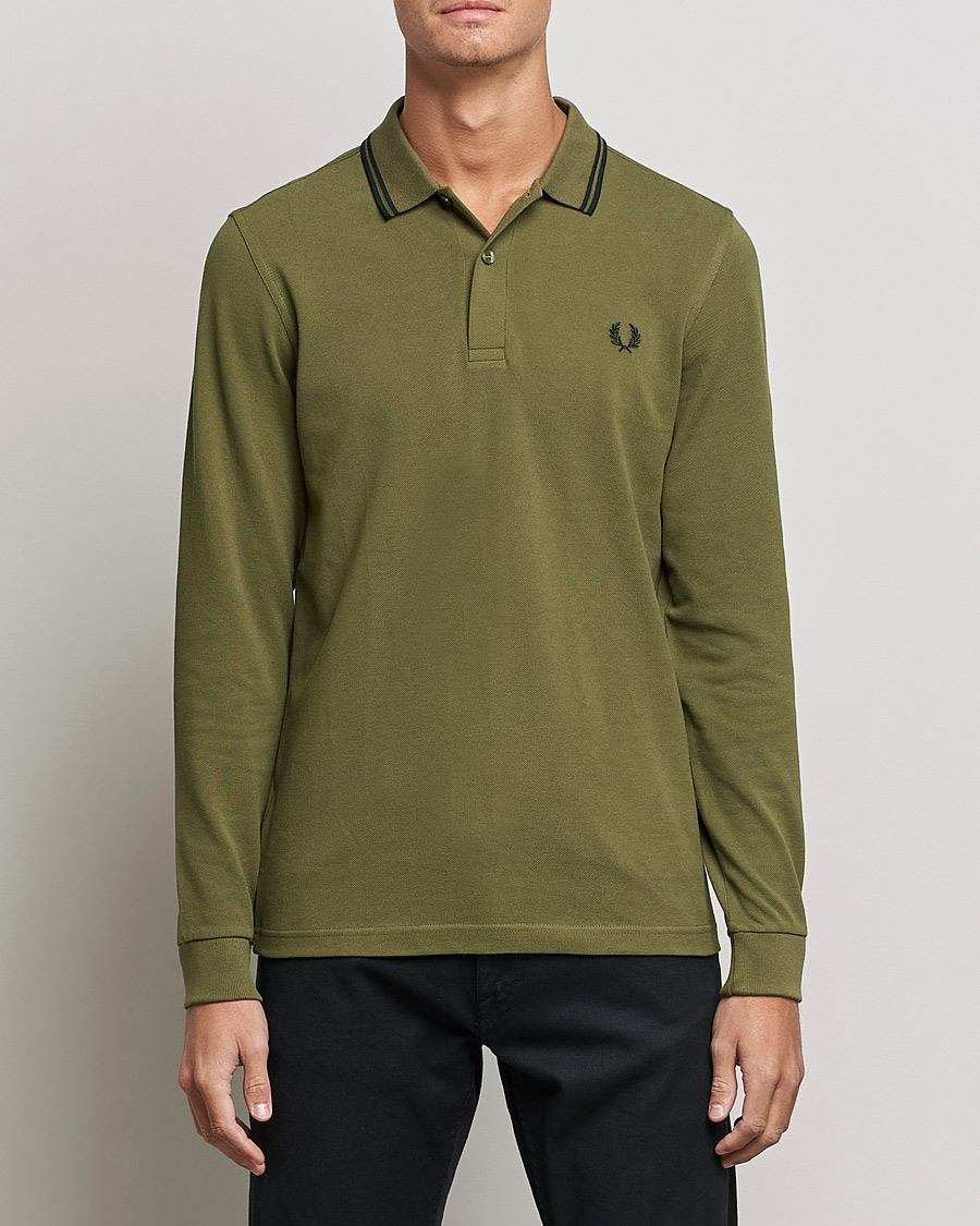 Men | Sweaters & Knitwear | Fred Perry | Long Sleeve Twin Tipped Shirt Uniform Green