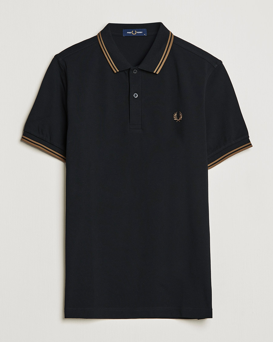 Men | Polo Shirts | Fred Perry | Twin Tipped Shirt Black