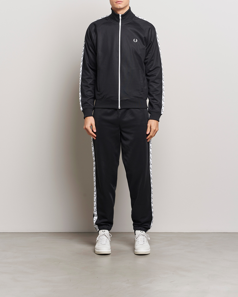 Men | Sweaters & Knitwear | Fred Perry | Taped Track Jacket Black