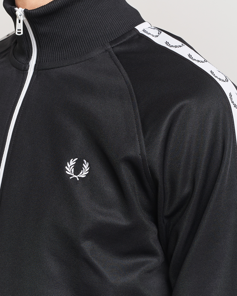 Men | Sweaters & Knitwear | Fred Perry | Taped Track Jacket Black