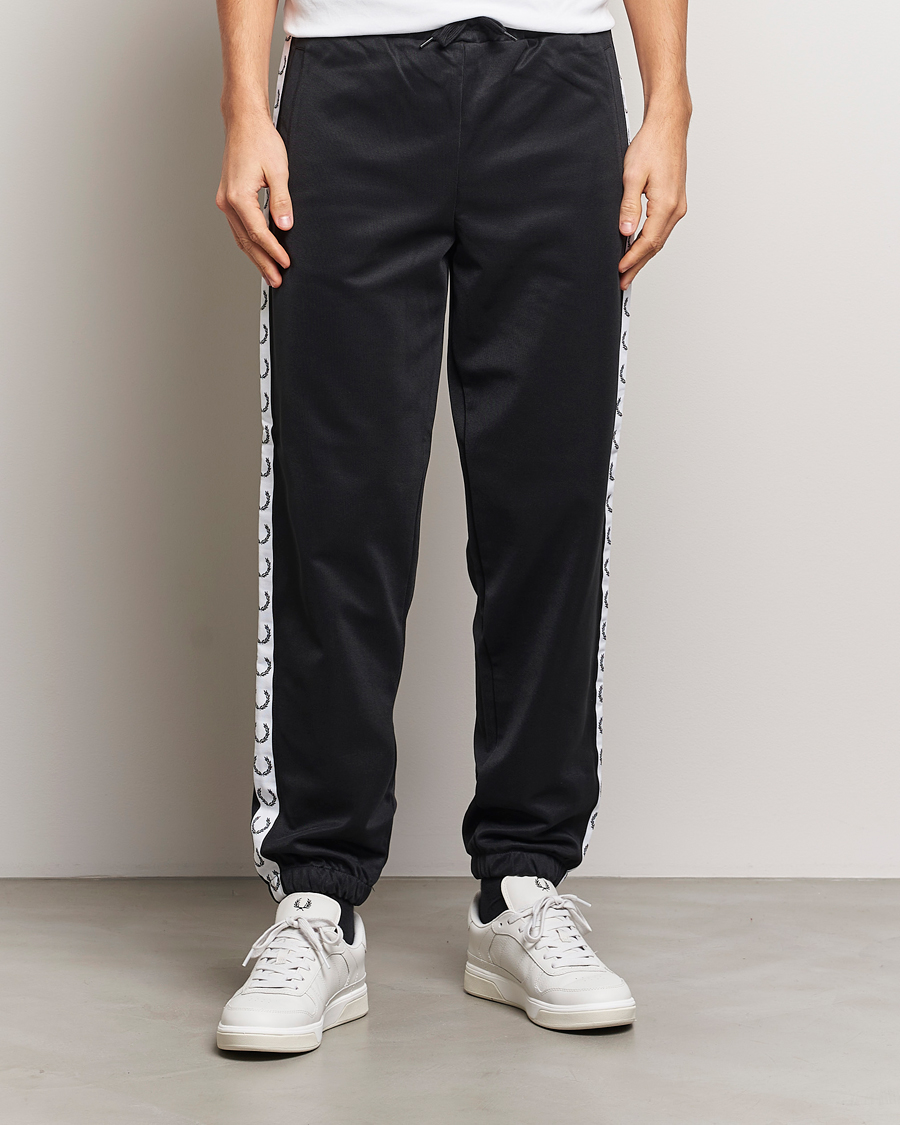 Men | Trousers | Fred Perry | Taped Track Pants Black