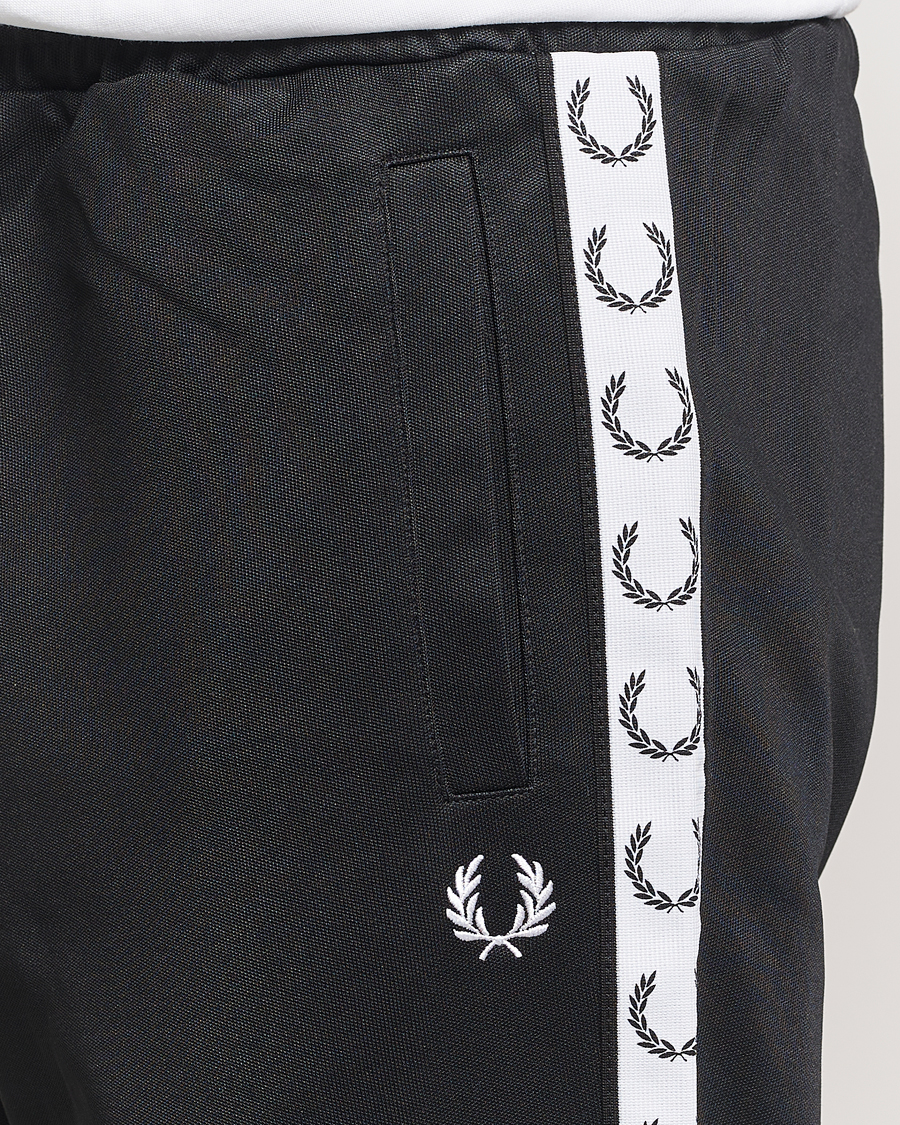 Men | Trousers | Fred Perry | Taped Track Pants Black