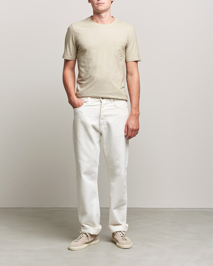 Men | T-Shirts | Massimo Alba | Panarea Watercolor T-Shirt Chalk