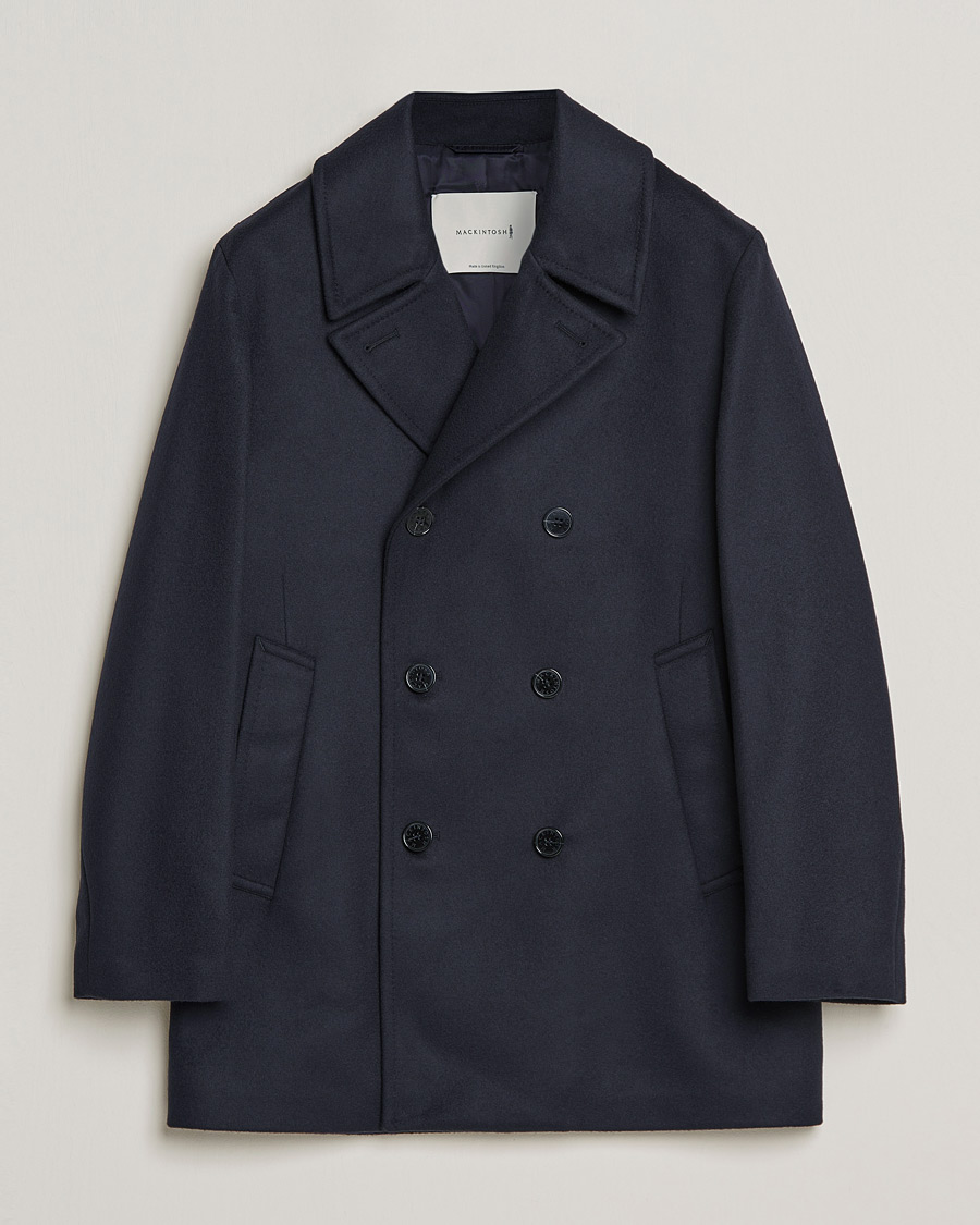 Men | Coats & Jackets | Mackintosh | Dalton Wool/Cashmere Peacoat Navy