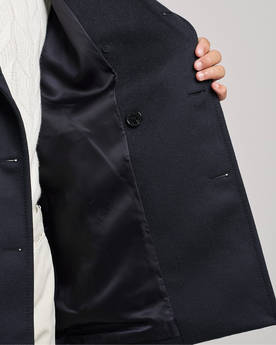 Men | Coats & Jackets | Mackintosh | Dalton Wool/Cashmere Peacoat Navy