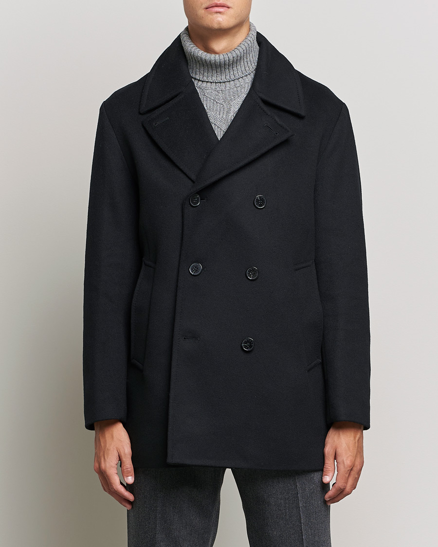 Men | Coats & Jackets | Mackintosh | Dalton Wool/Cashmere Peacoat Black