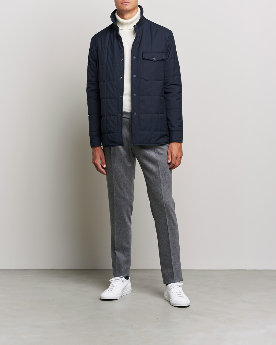 Men | Trousers | PT01 | Slim Fit Pleated Flannel Trousers Light Grey