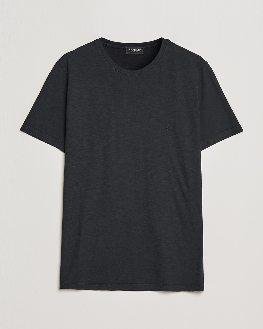 Men | T-Shirts | Dondup | Cotton Slub Tee Black