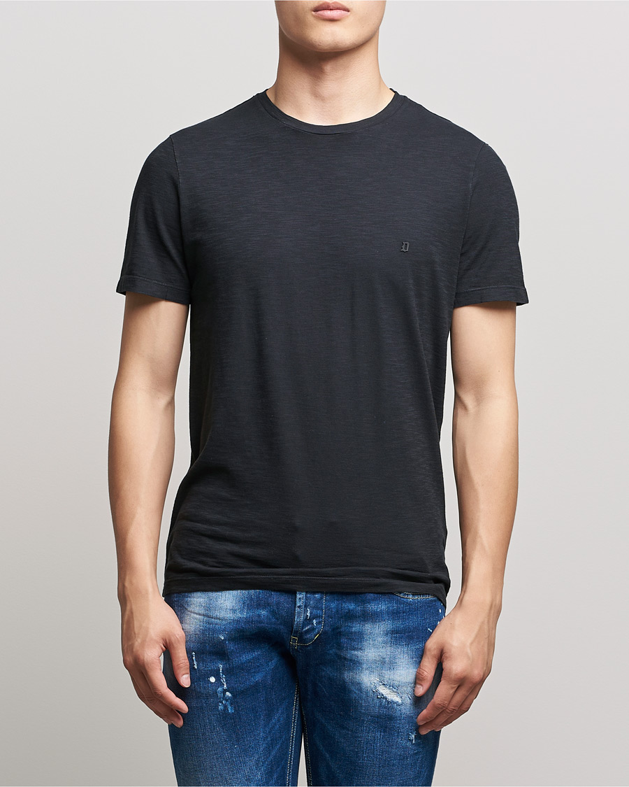 Men | T-Shirts | Dondup | Cotton Slub Tee Black