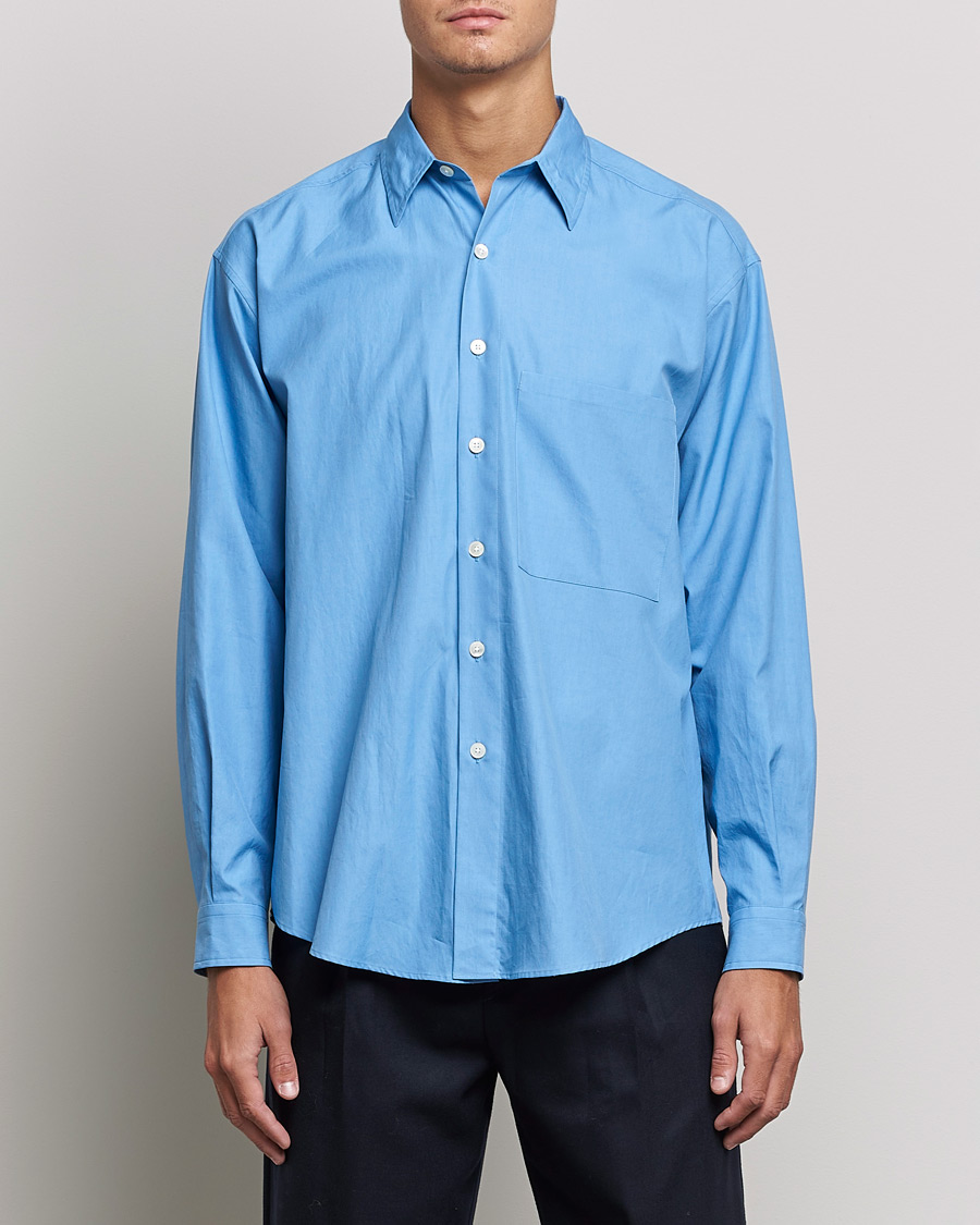 Men | Shirts | Auralee | Finx Twill Shirt Clear Blue
