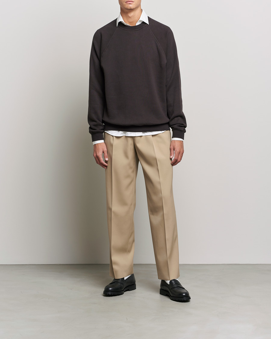 Men | Trousers | Auralee | Wool Two Tuck Slacks Beige