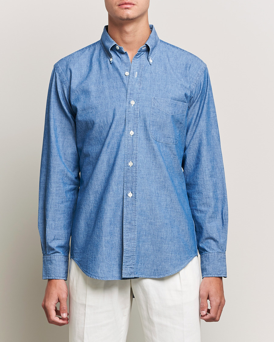 Men | Shirts | Kamakura Shirts | Vintage Ivy Chambray BD Shirt Light Blue