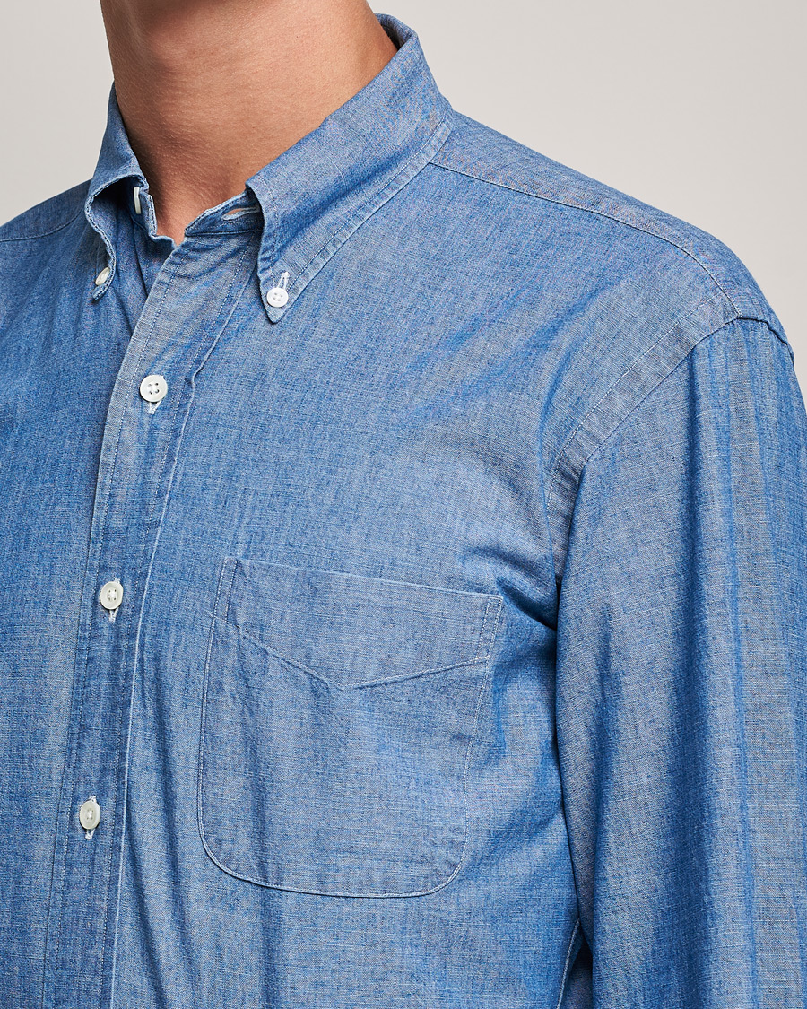 Men | Shirts | Kamakura Shirts | Vintage Ivy Chambray BD Shirt Light Blue