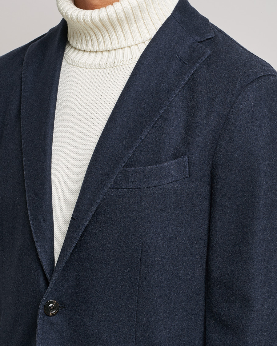 Men | Blazers | Boglioli | K Jacket Garment Dyed Cashmere Blazer Dark Blue