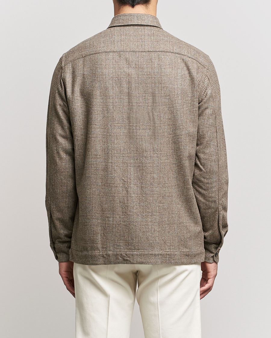 Men | Shirts | Boglioli | Check Flannel Overshirt Beige