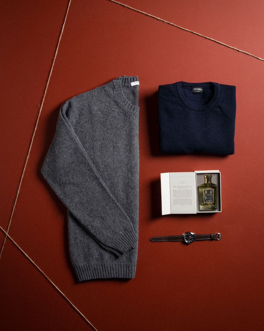 Men | Sweaters & Knitwear | Boglioli | Brushed Cashmere Sweater Grey Melange