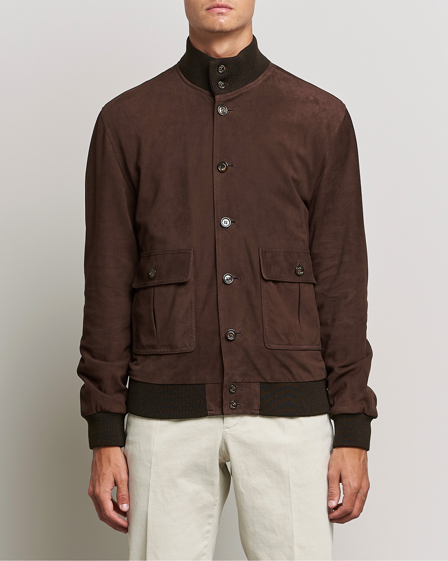 Men | Coats & Jackets | Valstar | Valstarino Suede Jacket Dark Brown