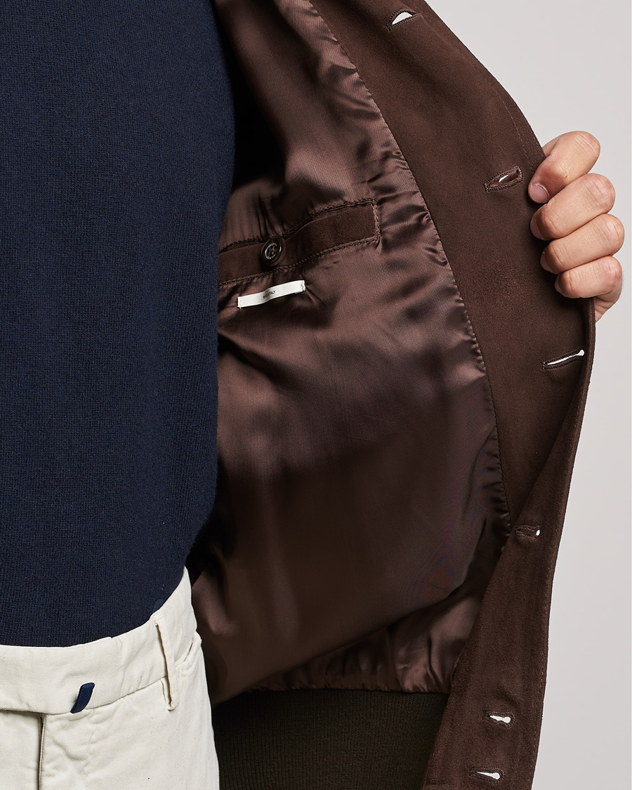 Men | Coats & Jackets | Valstar | Valstarino Suede Jacket Dark Brown