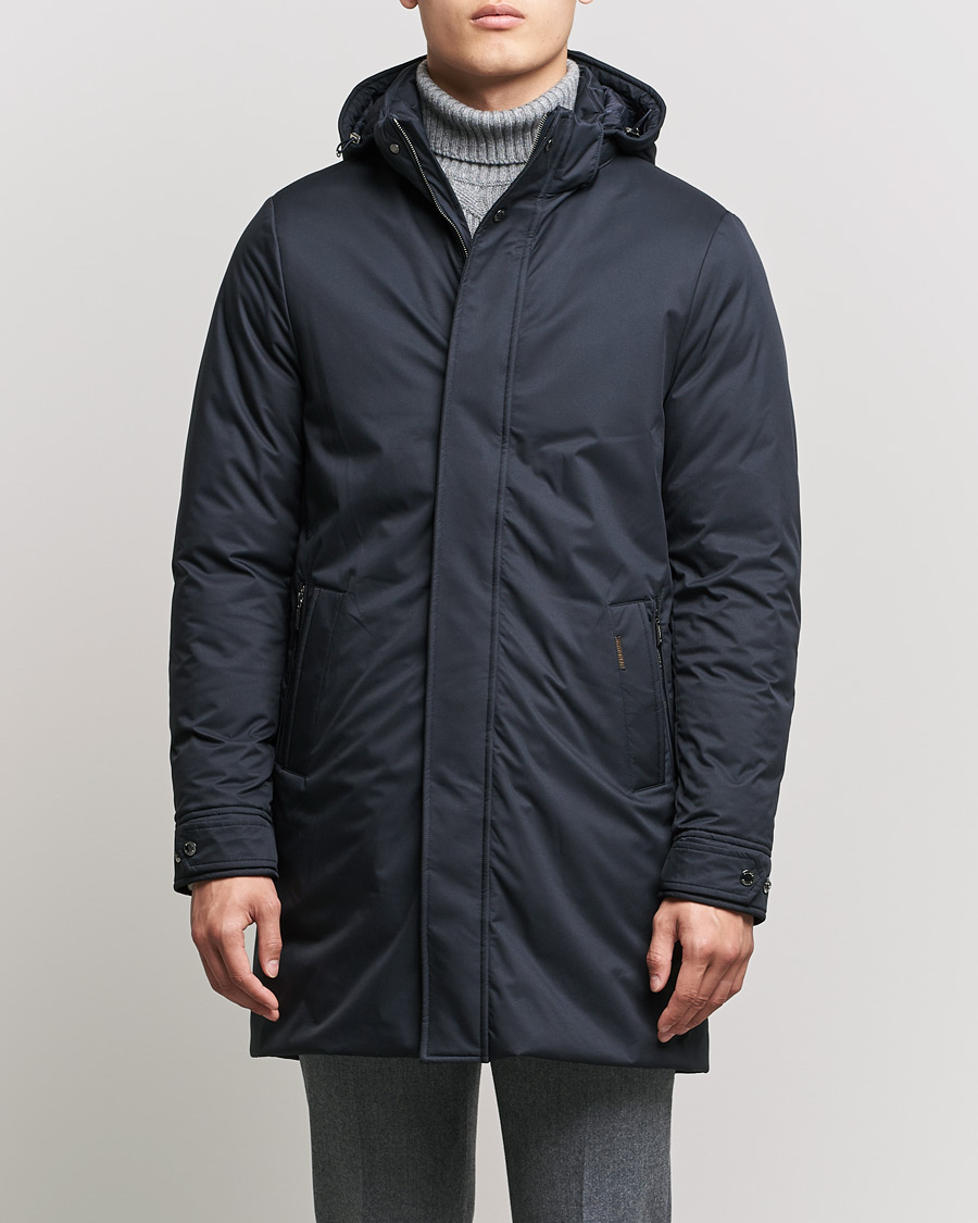 Men | Coats & Jackets | MooRER | Vermont Waterproof Padded Parka Navy