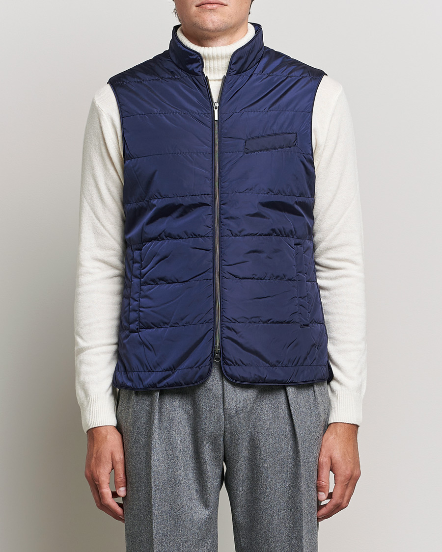 Men | Gilets | Stenströms | Padded Nylon Vest Navy