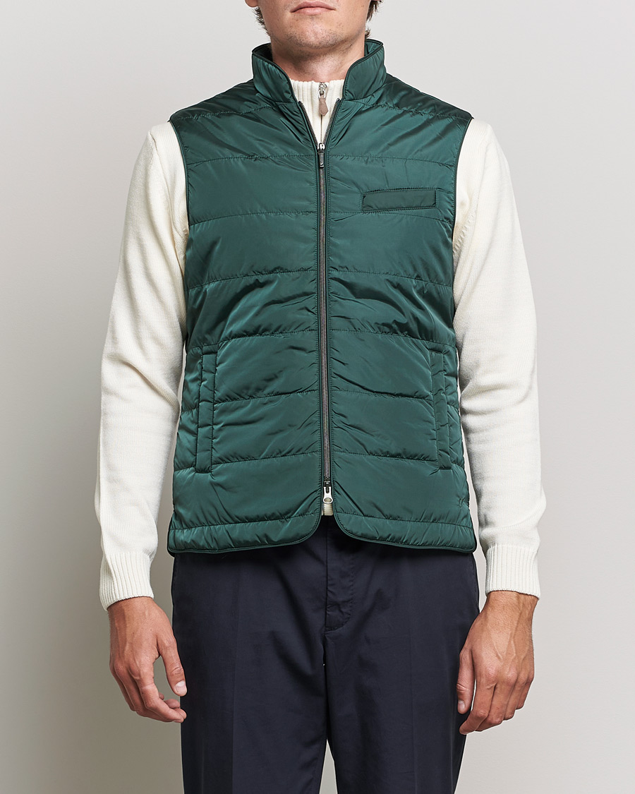 Men | Coats & Jackets | Stenströms | Padded Nylon Vest Green