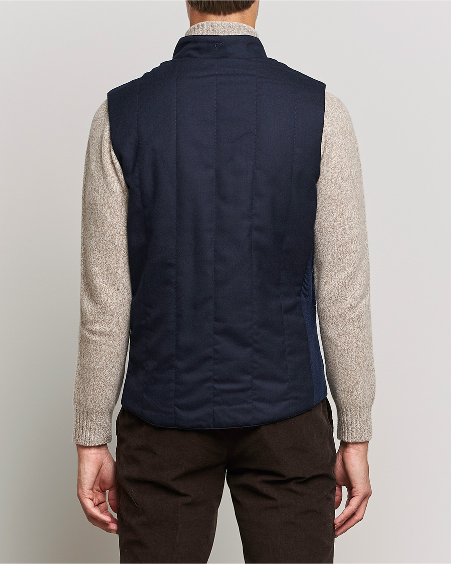 Men | Coats & Jackets | Stenströms | Hybrid Flannel Vest Navy