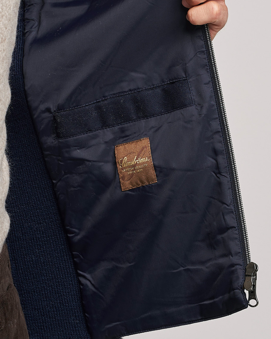Men | Coats & Jackets | Stenströms | Hybrid Flannel Vest Navy