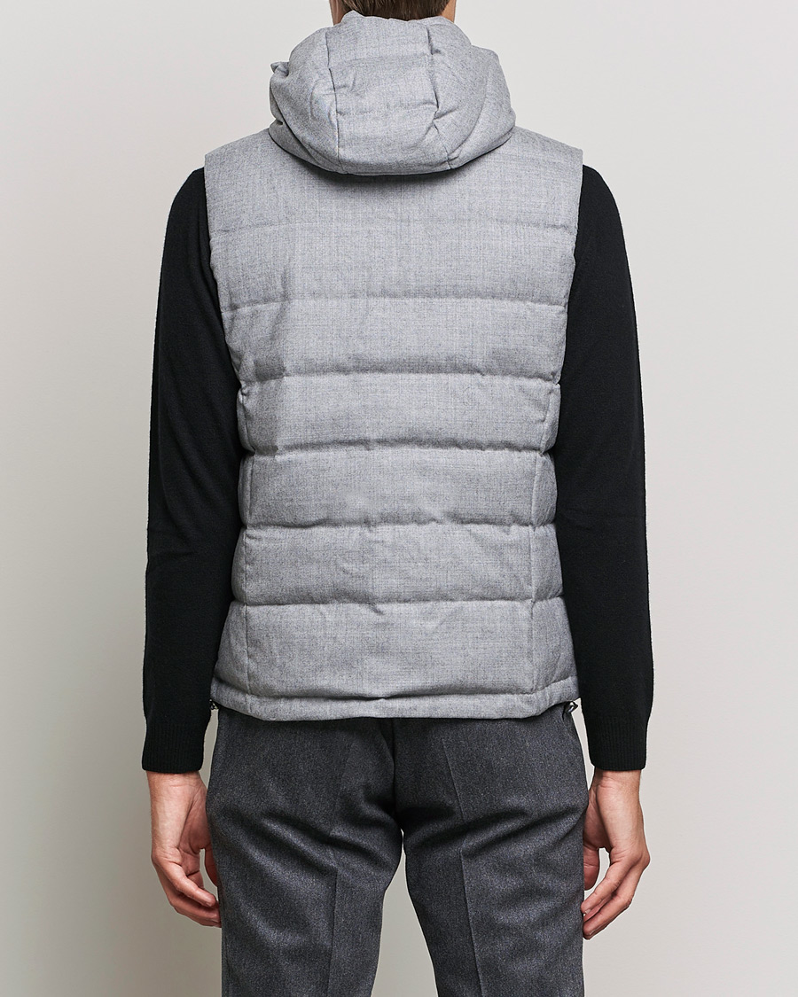 Men | Coats & Jackets | Stenströms | Hooded Flannel Vest Grey