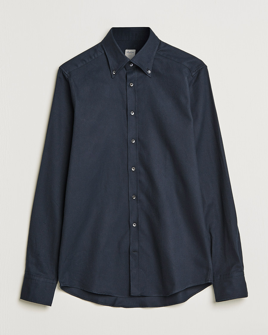 Men | Shirts | Stenströms | Slimline Flannel Shirt Black