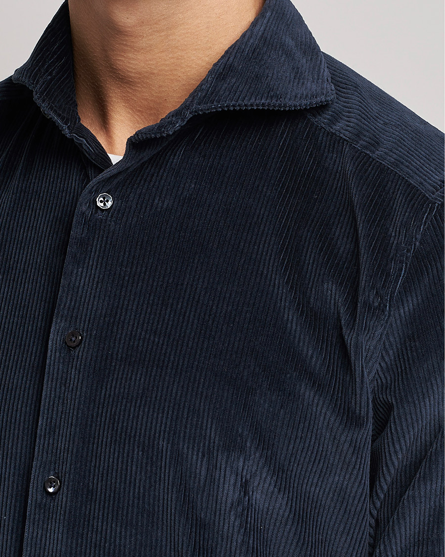 Men | Shirts | Stenströms | 1899 Slimline Sea Island Corduroy Shirt Navy