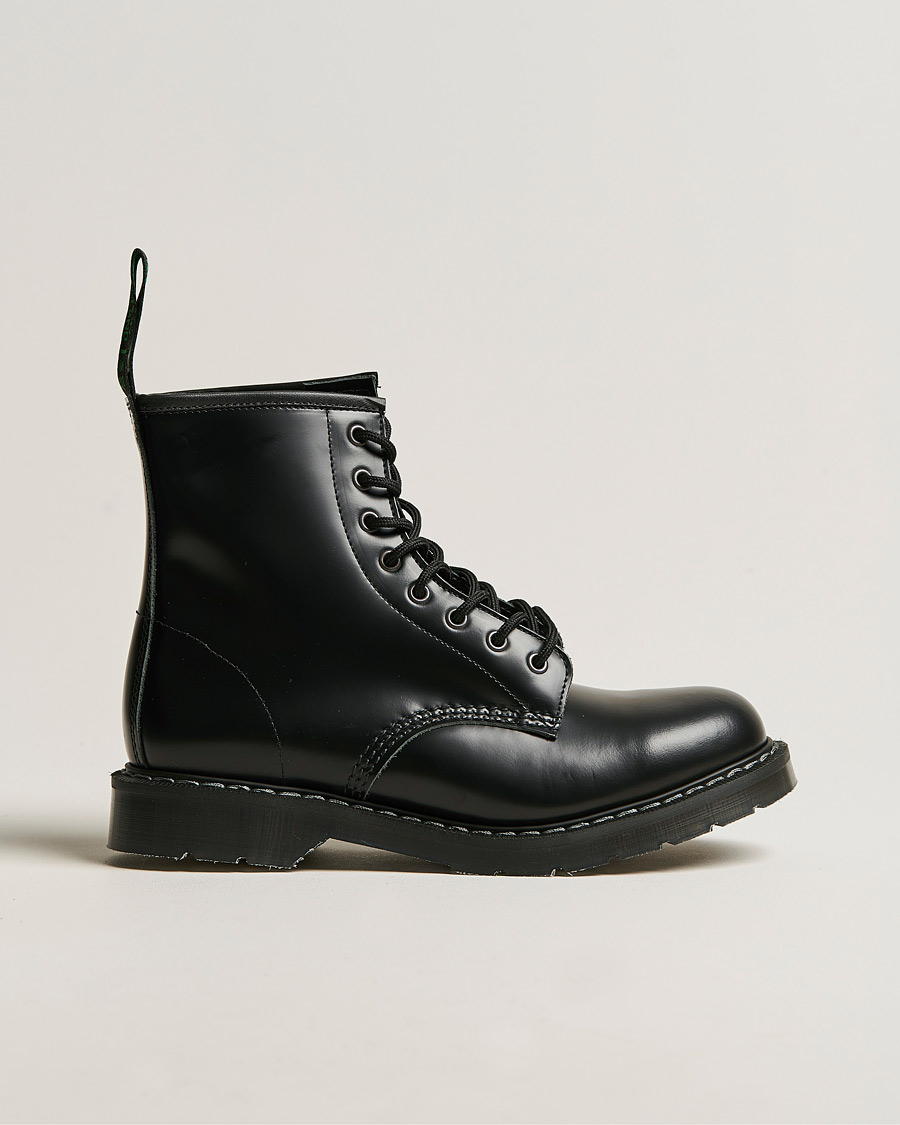 Men | Boots | Solovair | 8 Eye Derby Boot Black Shine