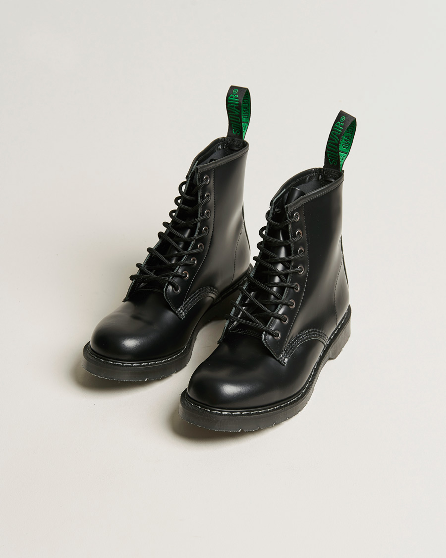 Men | Boots | Solovair | 8 Eye Derby Boot Black Shine
