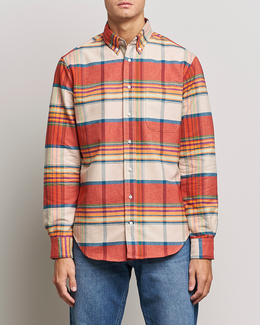 Men | Shirts | Gitman Vintage | Button Down Sunrise Flannel Shirt Sunrise