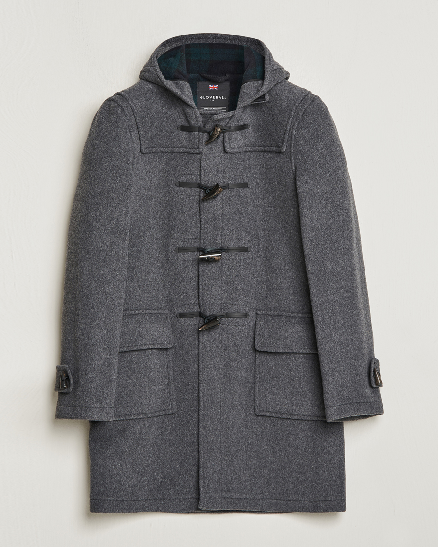 Men | Coats & Jackets | Gloverall | Morris Duffle Coat Grey/Blackwatch