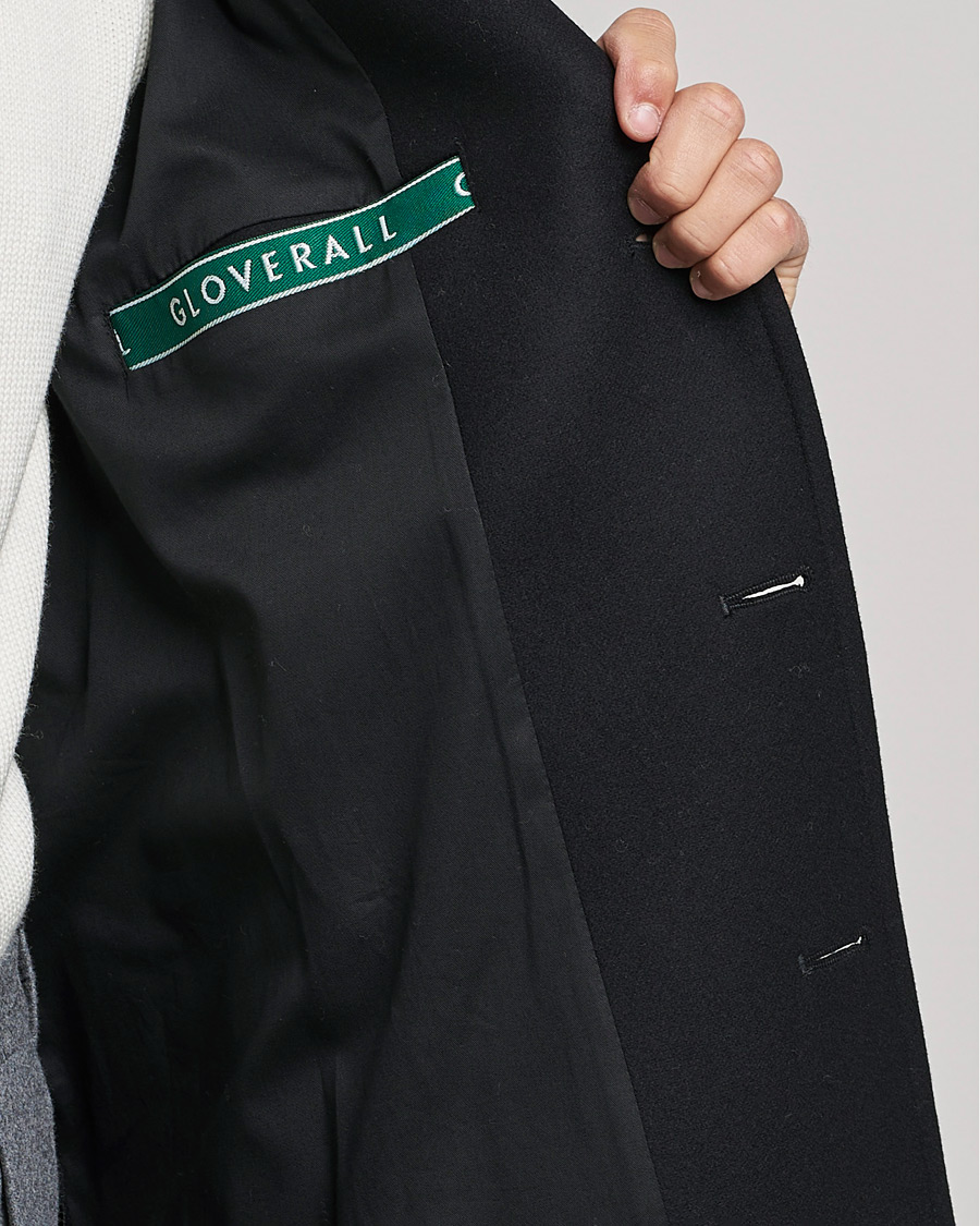 Men | Coats & Jackets | Gloverall | Chesterfield Wool/Cashmere Refined Coat Black
