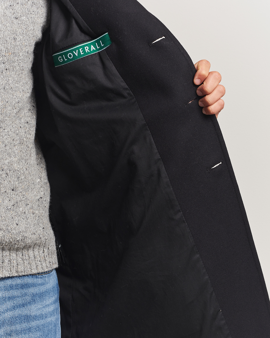 Men | Coats & Jackets | Gloverall | Chesterfield Wool/Cashmere Refined Coat Black