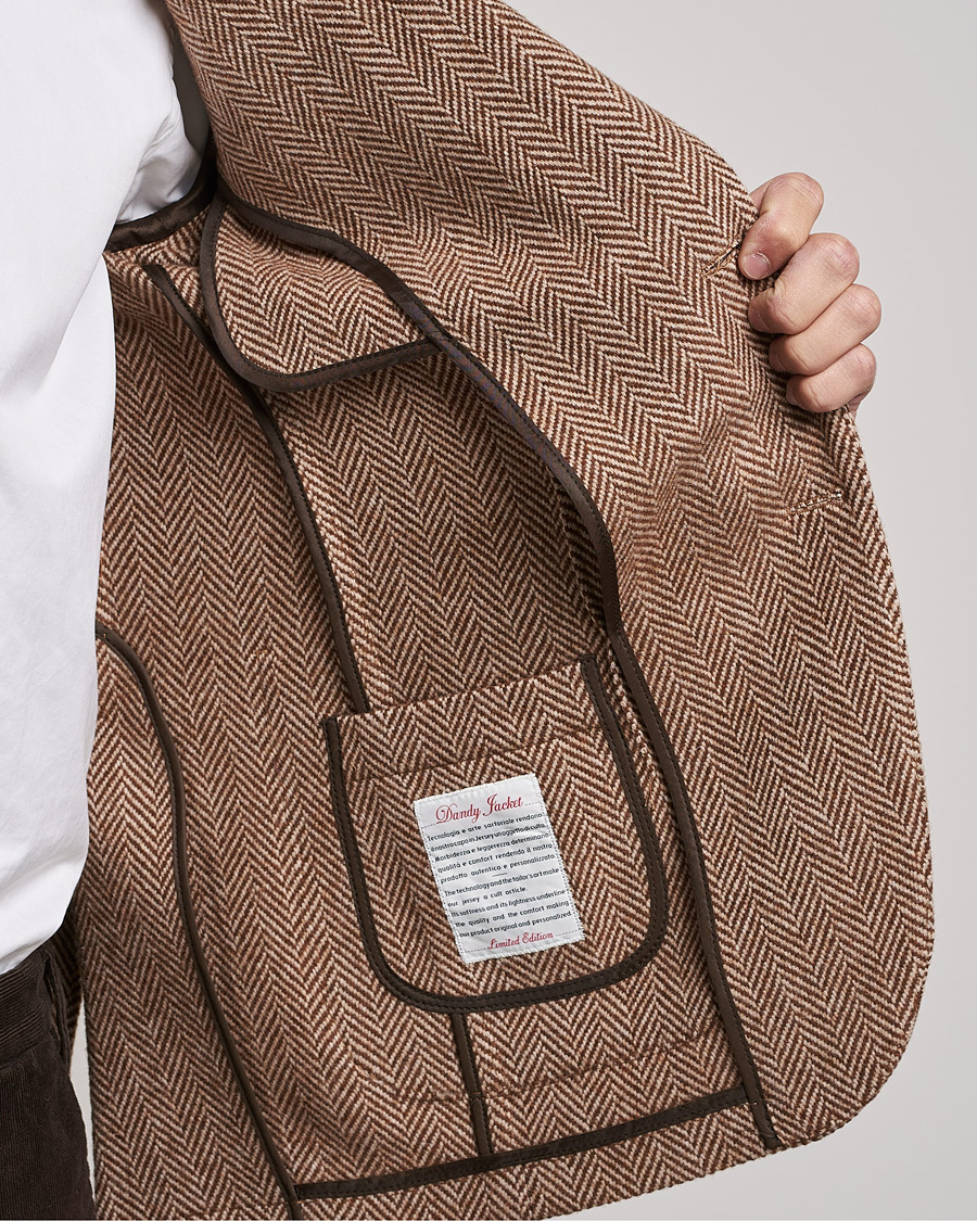 Men | Blazers | L.B.M. 1911 | Jack Herringbone Wool Blazer Brown