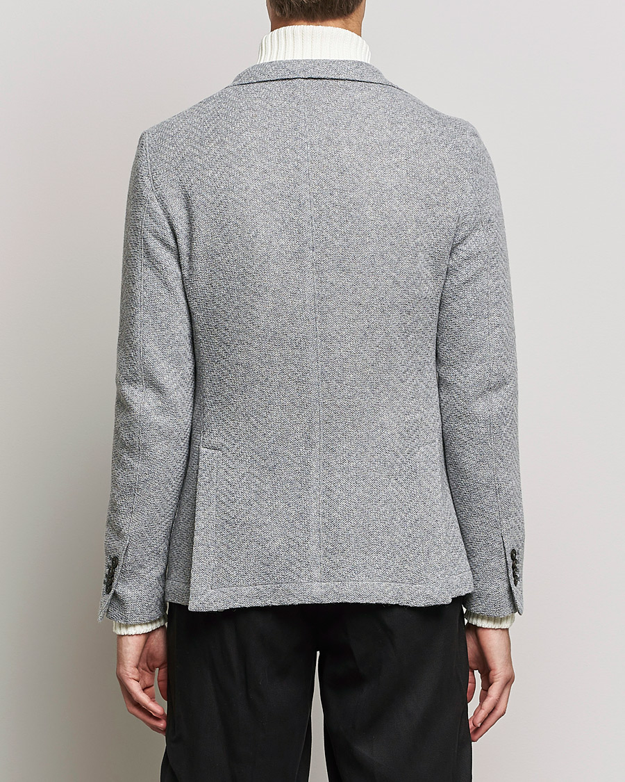 Men | Blazers | L.B.M. 1911 | Punto Knitted Wool Structure Blazer Grey