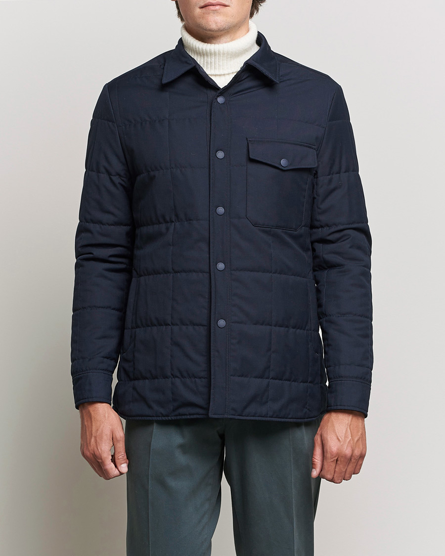 Men | Coats & Jackets | Lardini | Ircelle Reversible Wool/Nylon Jacket Navy