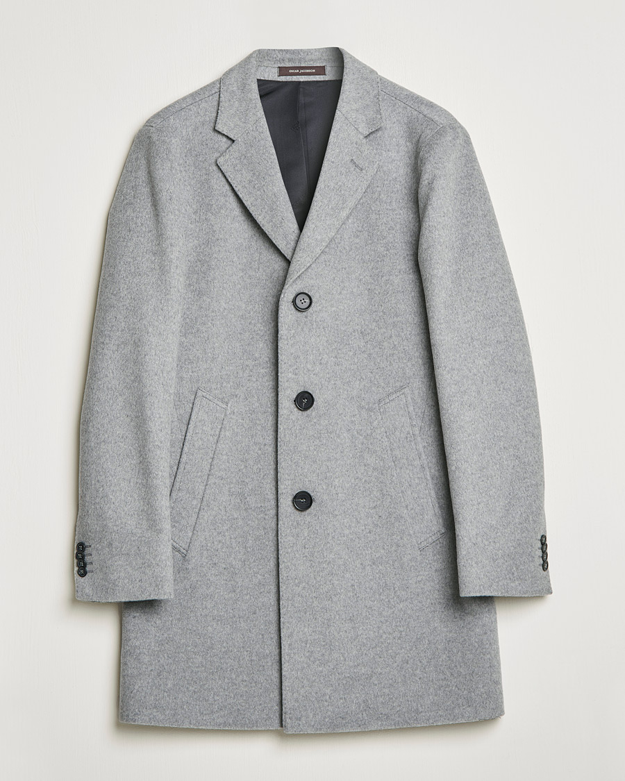 Men | Coats & Jackets | Oscar Jacobson | Storvik Wool/Cashmere Coat Light Grey