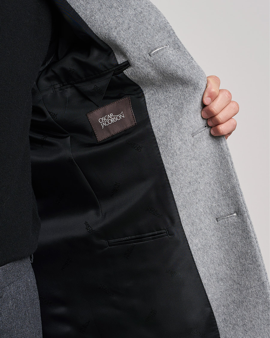 Men | Coats & Jackets | Oscar Jacobson | Storvik Wool/Cashmere Coat Light Grey