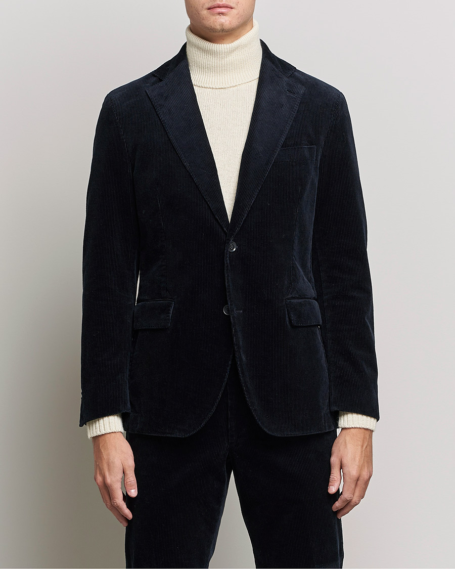 Men | Blazers | Oscar Jacobson | Ferry Soft Cord Blazer Navy