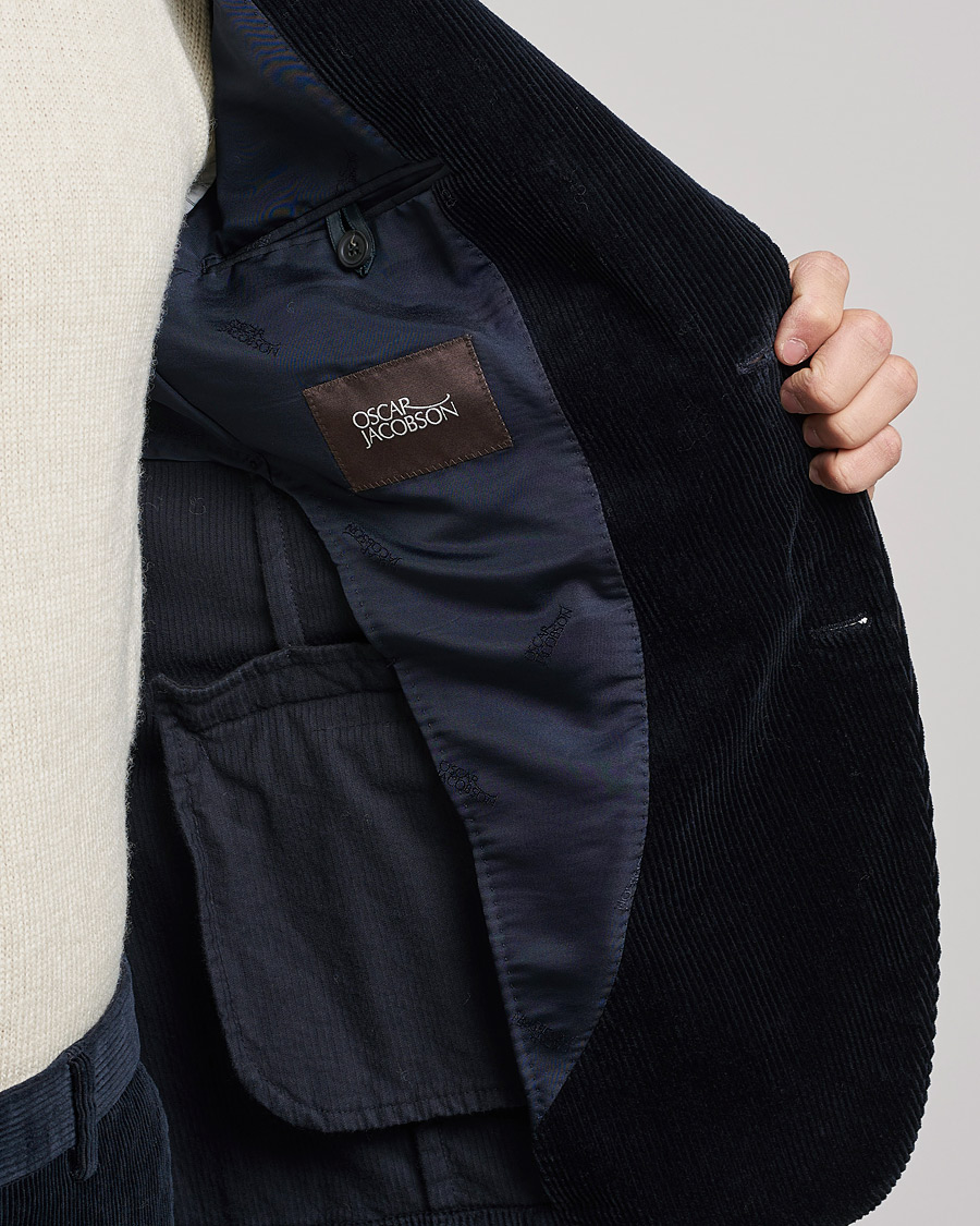 Men | Blazers | Oscar Jacobson | Ferry Soft Cord Blazer Navy