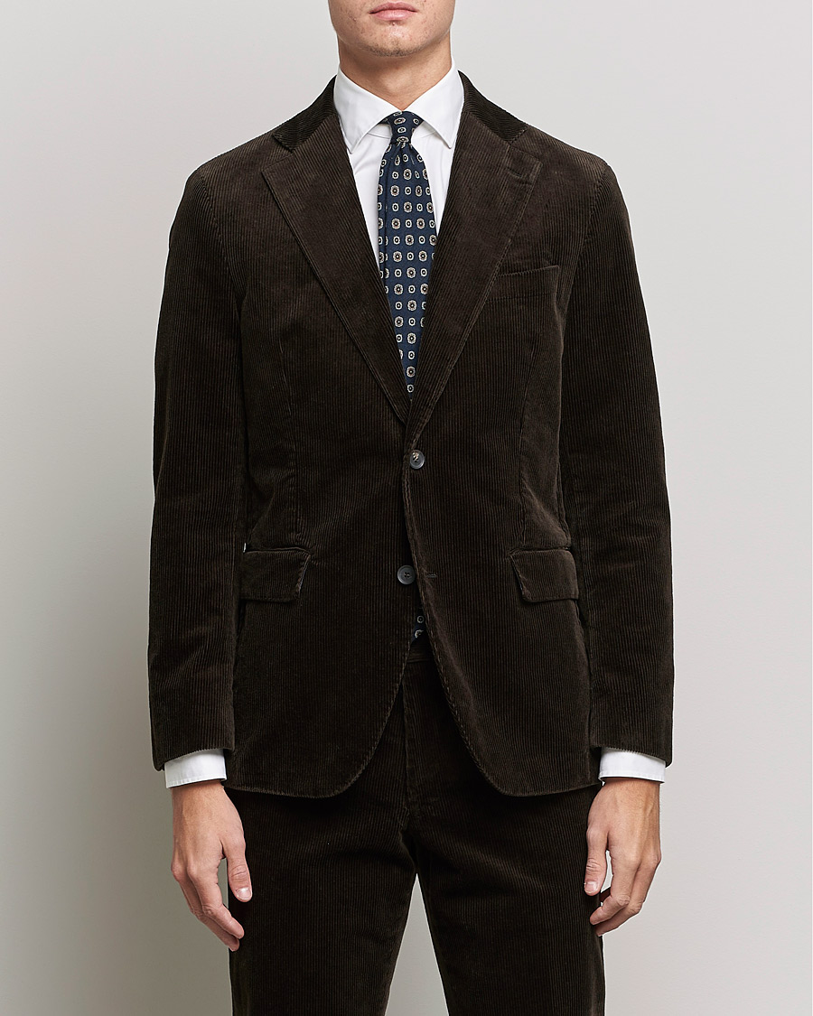 Men | Blazers | Oscar Jacobson | Ferry Soft Cord Blazer Brown