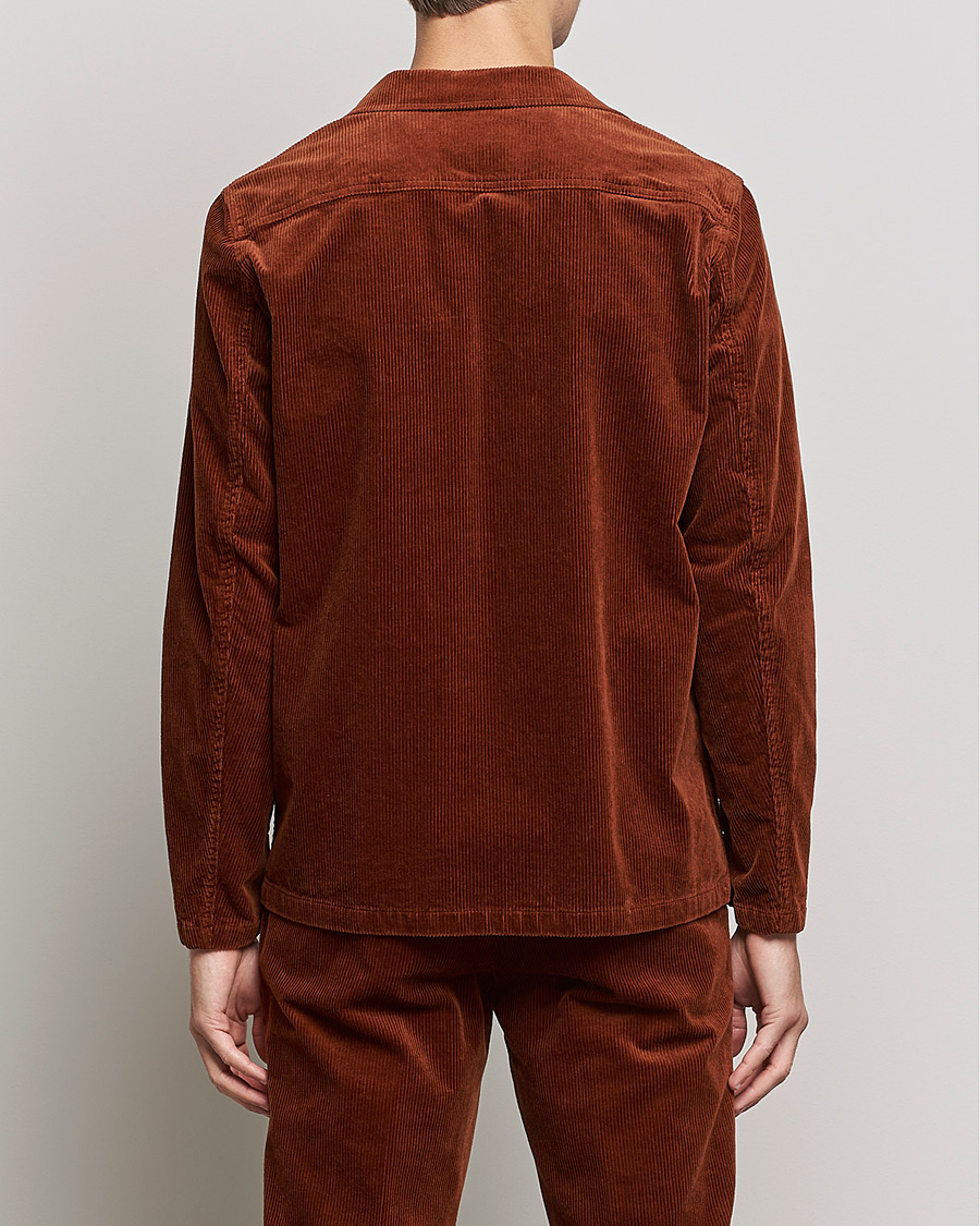 Men | Shirts | Oscar Jacobson | Hampus Corduroy Shirt Jacket Orange