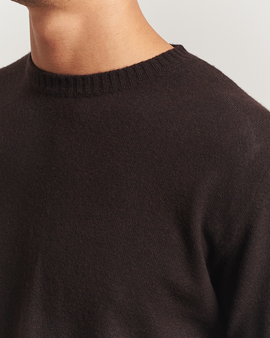 Men | Sweaters & Knitwear | Oscar Jacobson | Valter Wool/Cashmere Round Neck Brown