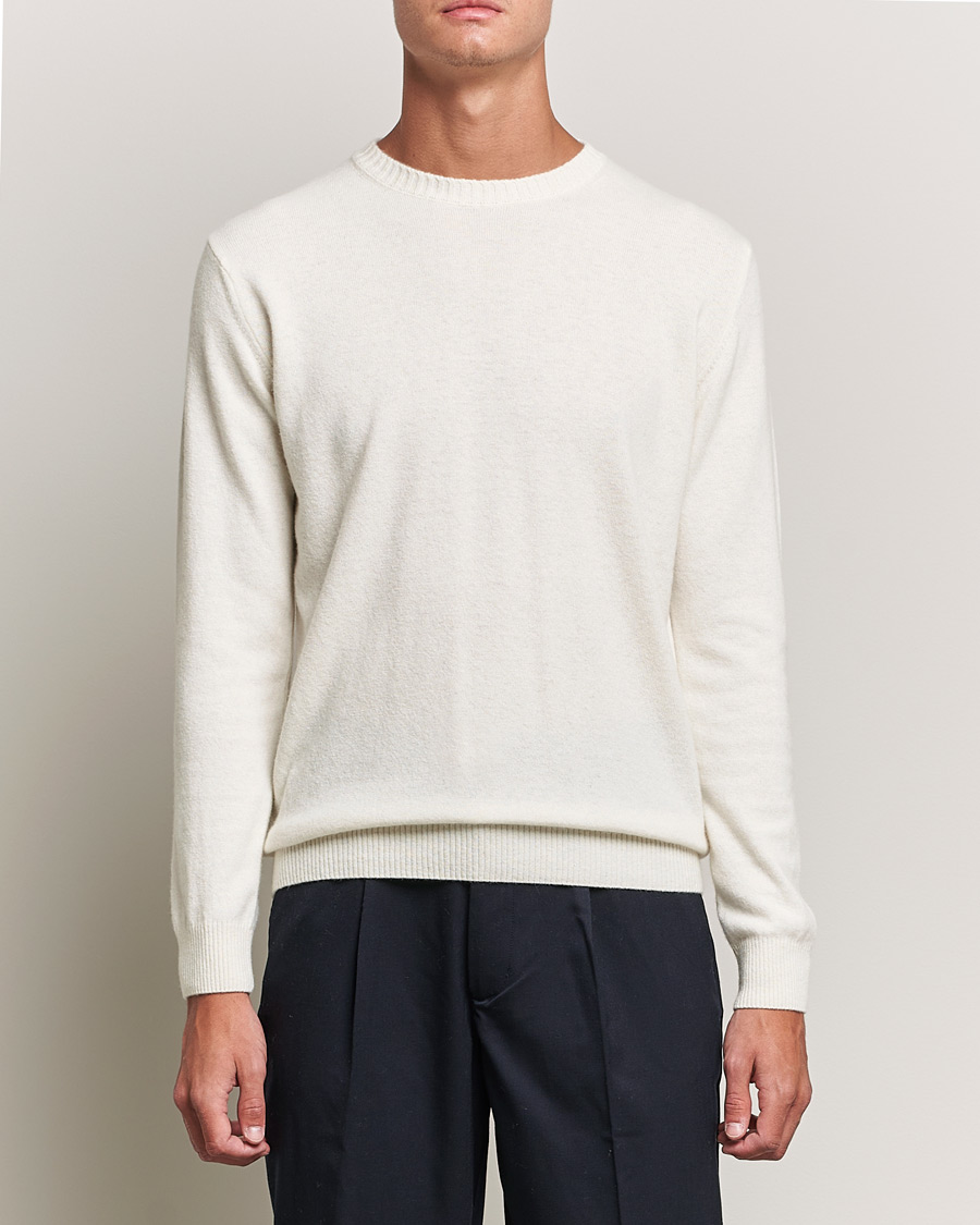 Men | Sweaters & Knitwear | Oscar Jacobson | Valter Wool/Cashmere Round Neck Creme