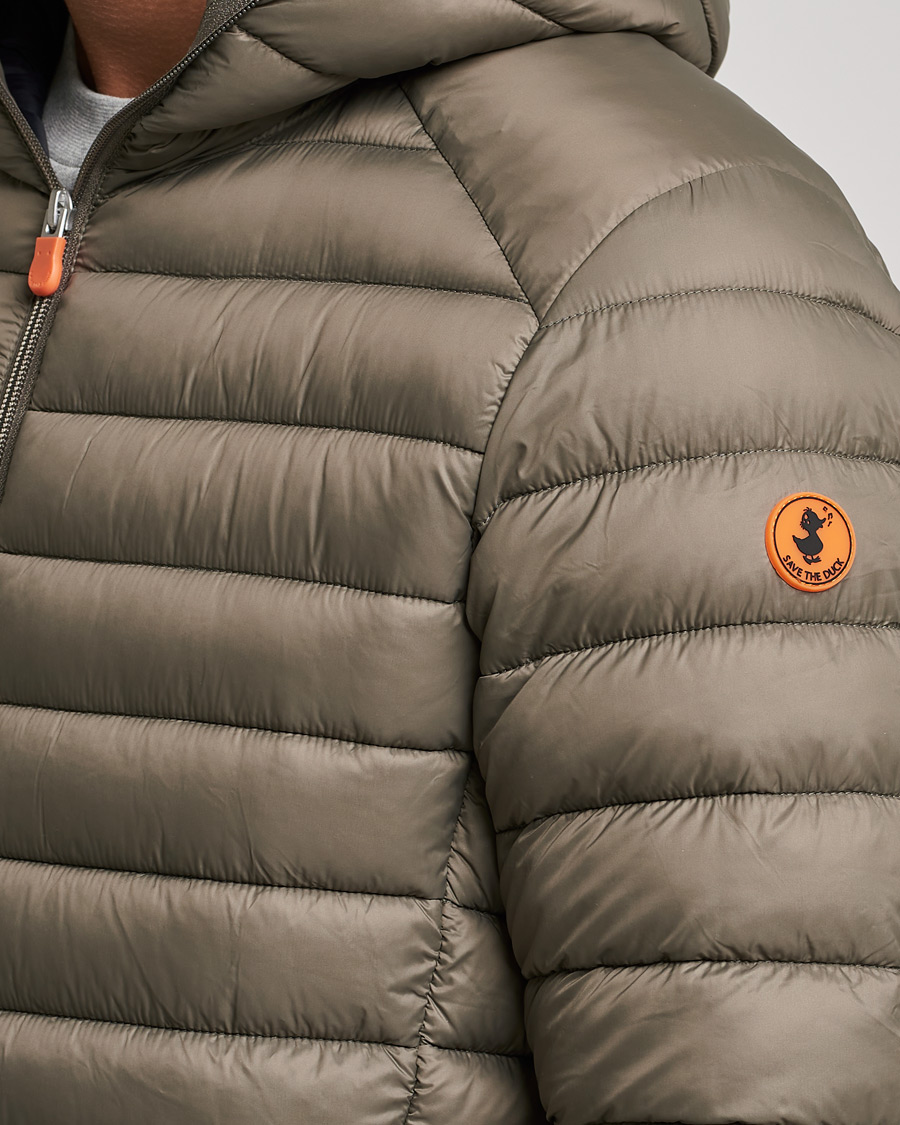 Men | Coats & Jackets | Save The Duck | Donald Lightweight Padded Hooded Jacket Mud Grey